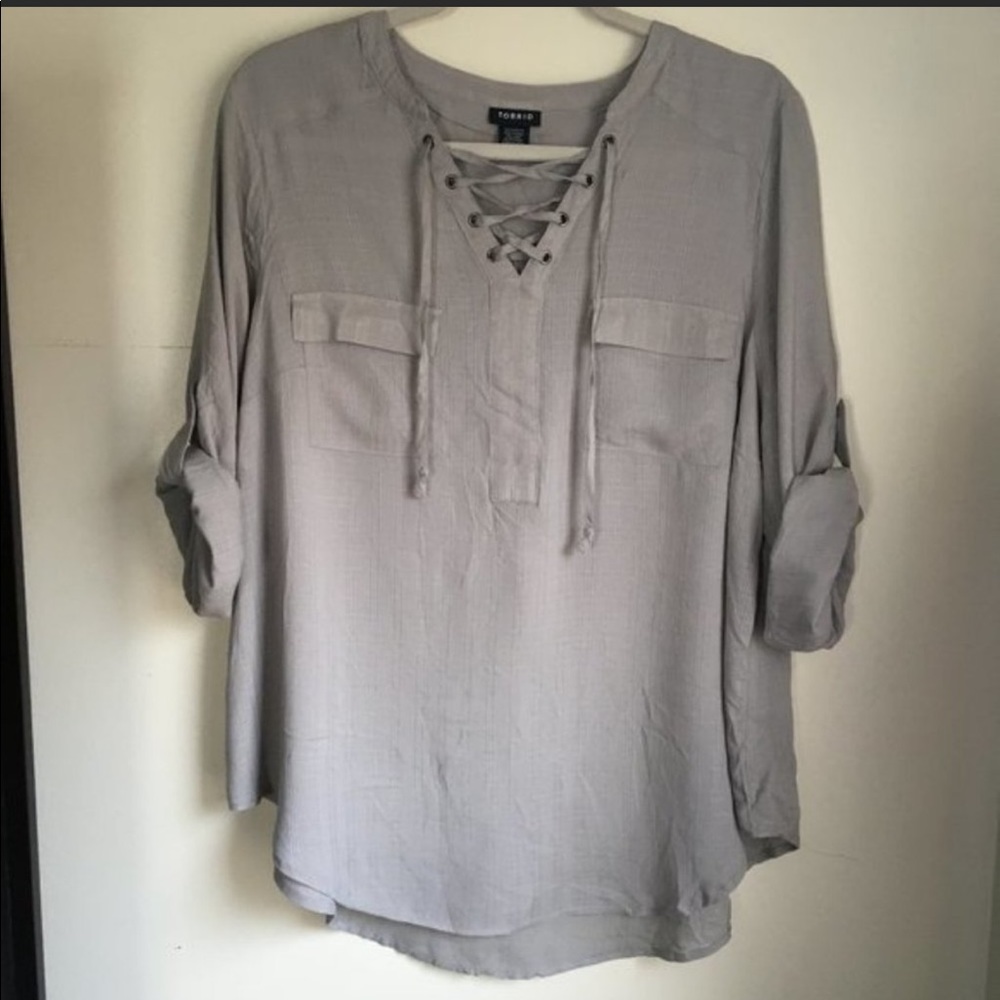 *126* Torrid CrissCross V-Neck Blouse